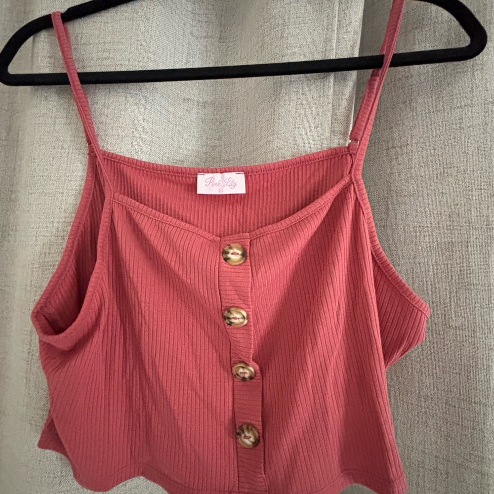 Pink Lily Women's Pink Button-Up Top